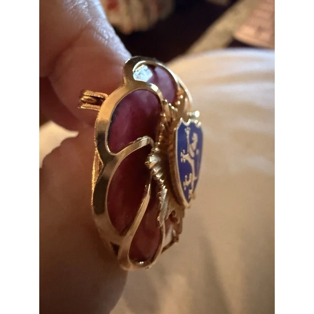 Vintage Mid-Century Heraldic Sunburst Brooch